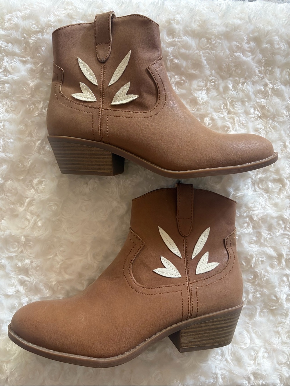 BC tan western ankle boots
